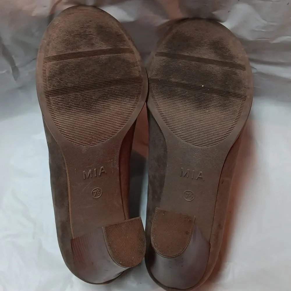 MIA 'Shelli' Elegant Beige Women's Heeled Sandals Size 7.5